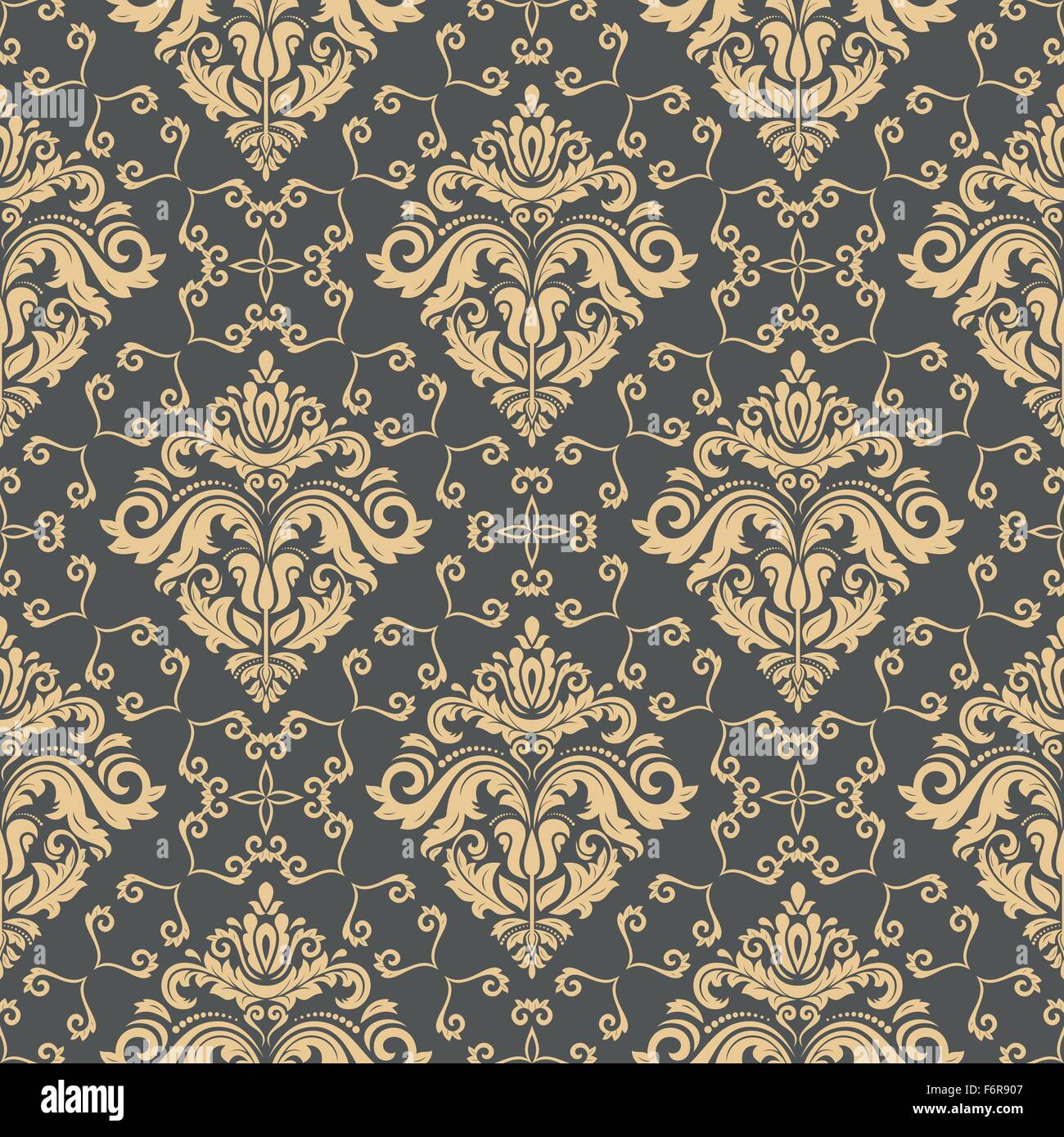 Damask Seamless Vector Pattern Stock Vector Image & Art - Alamy