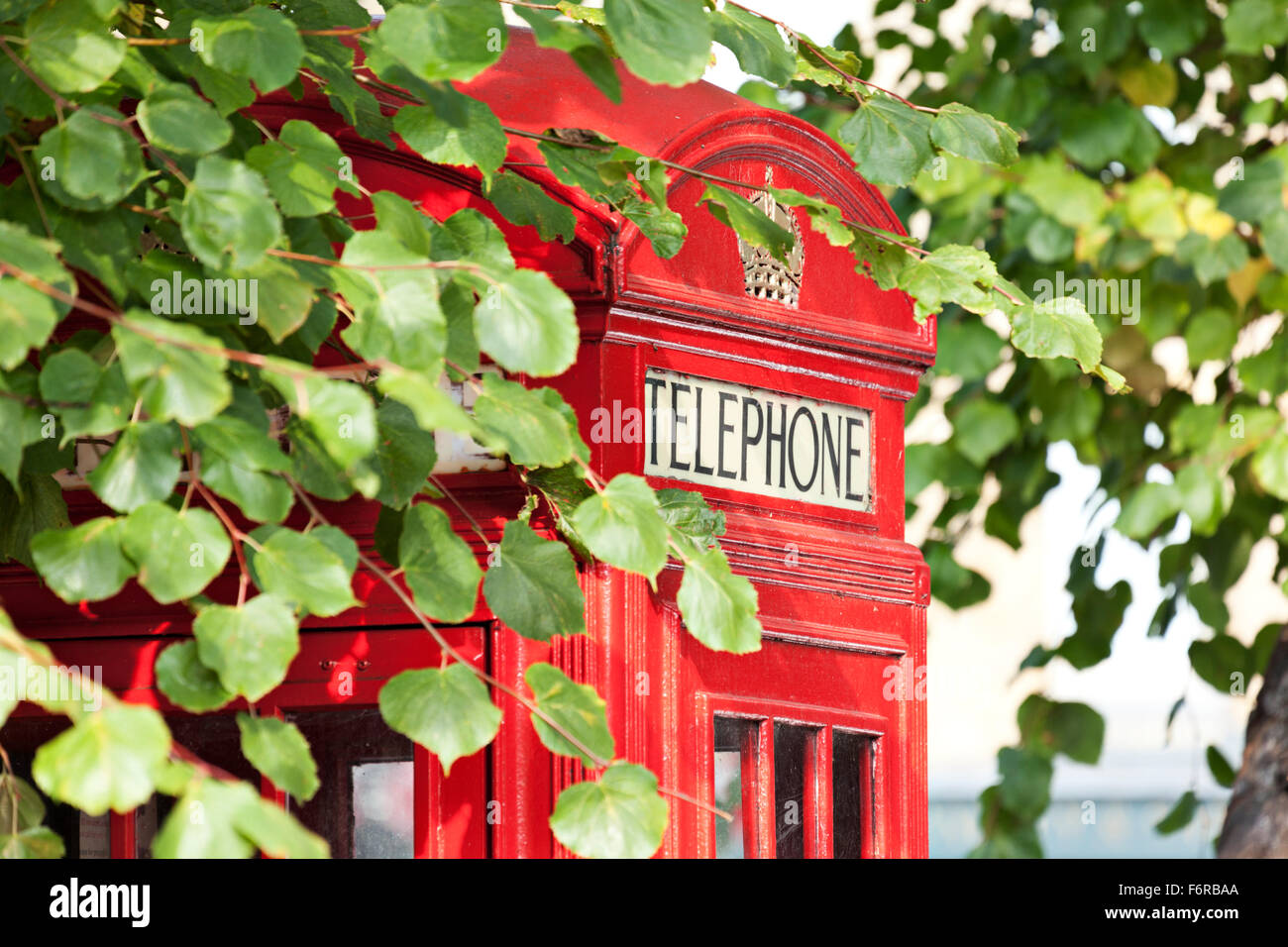 Traditional Red telephone box in Highgate, London Stock Photo