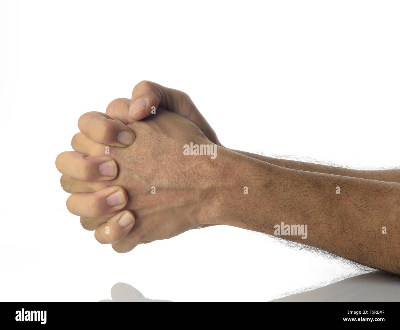 Human hands showing nervousness. Stock Photo