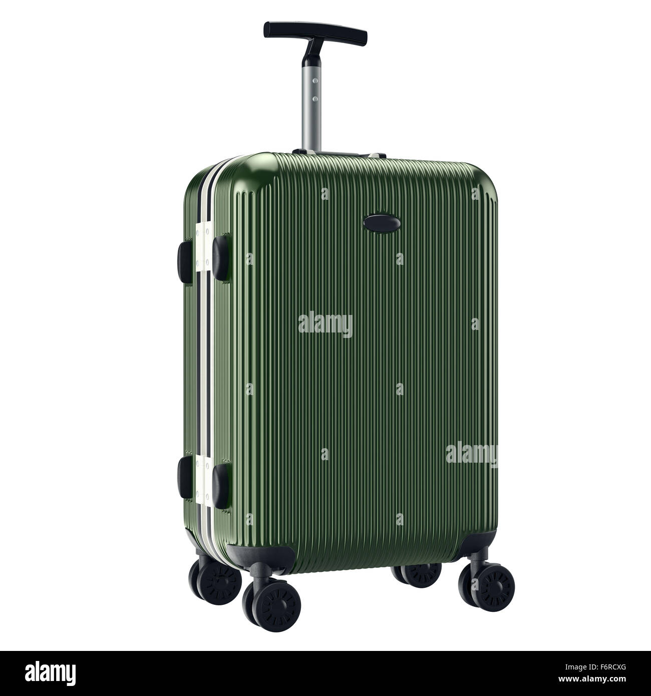 Green metallic luggage Stock Photo Alamy