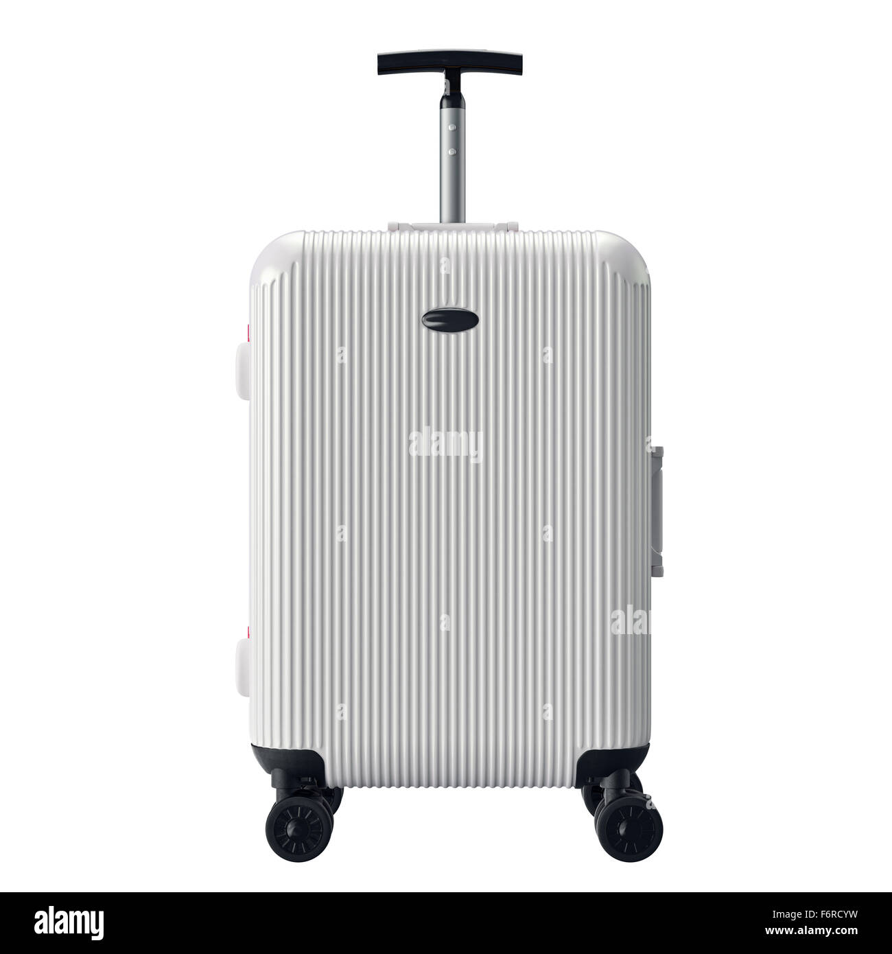 White luggage for travel, front view Stock Photo Alamy