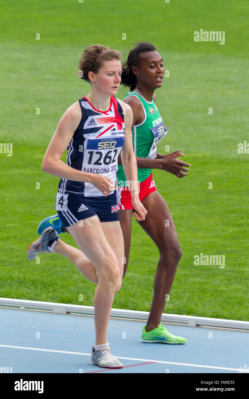 Emily Dudgeon of Great Britain,800 meters,20th World Junior Athletics Championships at the Olympic Stadium,Barcelona,Spain Stock Photo