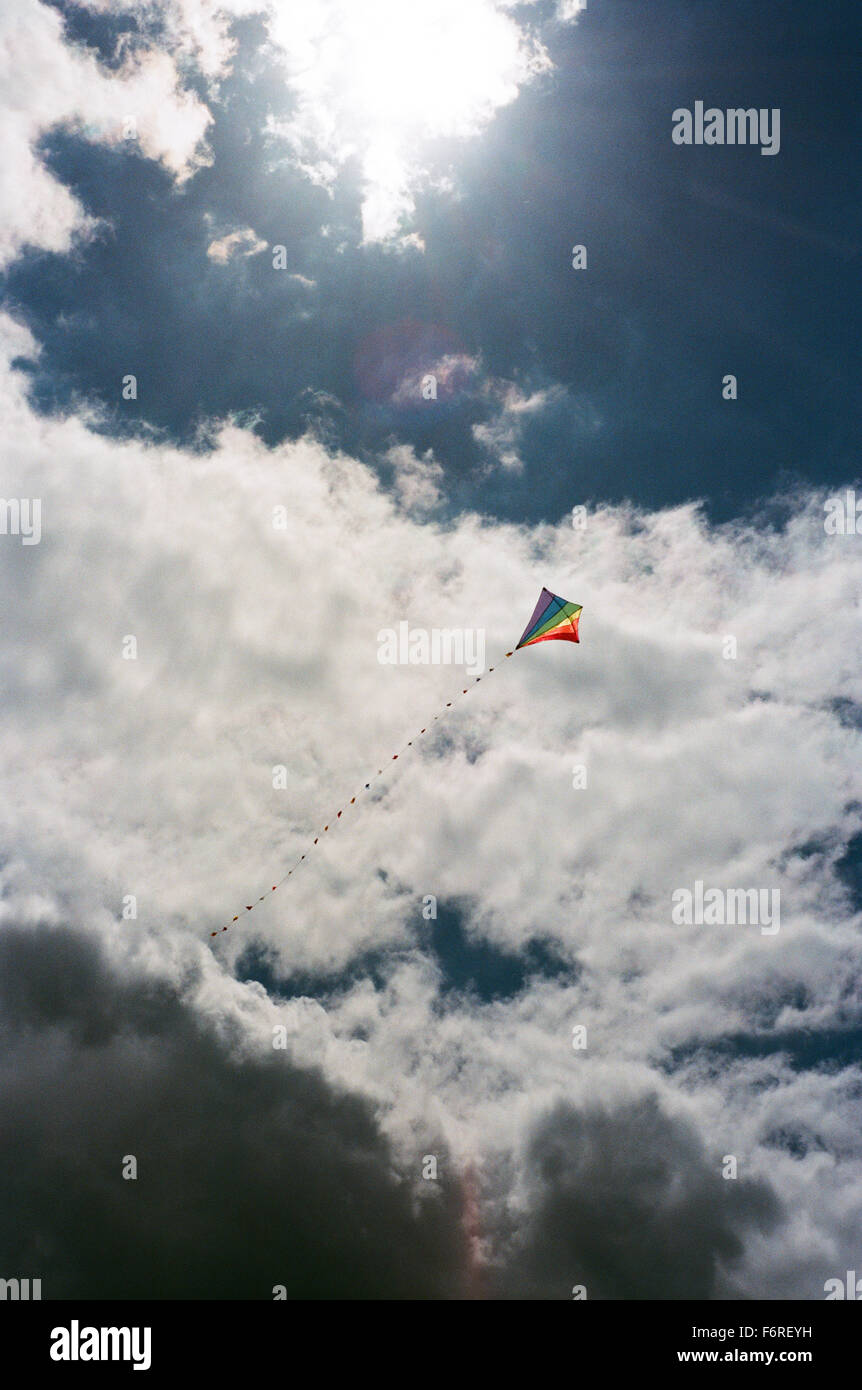 Flying a kite in the countryside hires stock photography and images