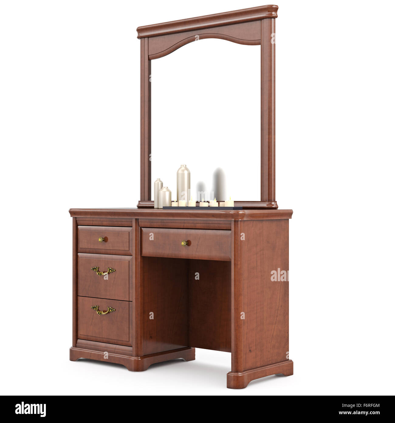 Dresser wooden with mirror Stock Photo Alamy