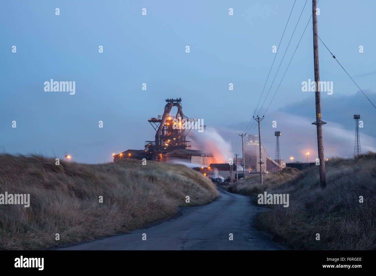 The blast furnace at Redcar steelworks, still operating in early 2015. Stock Photo