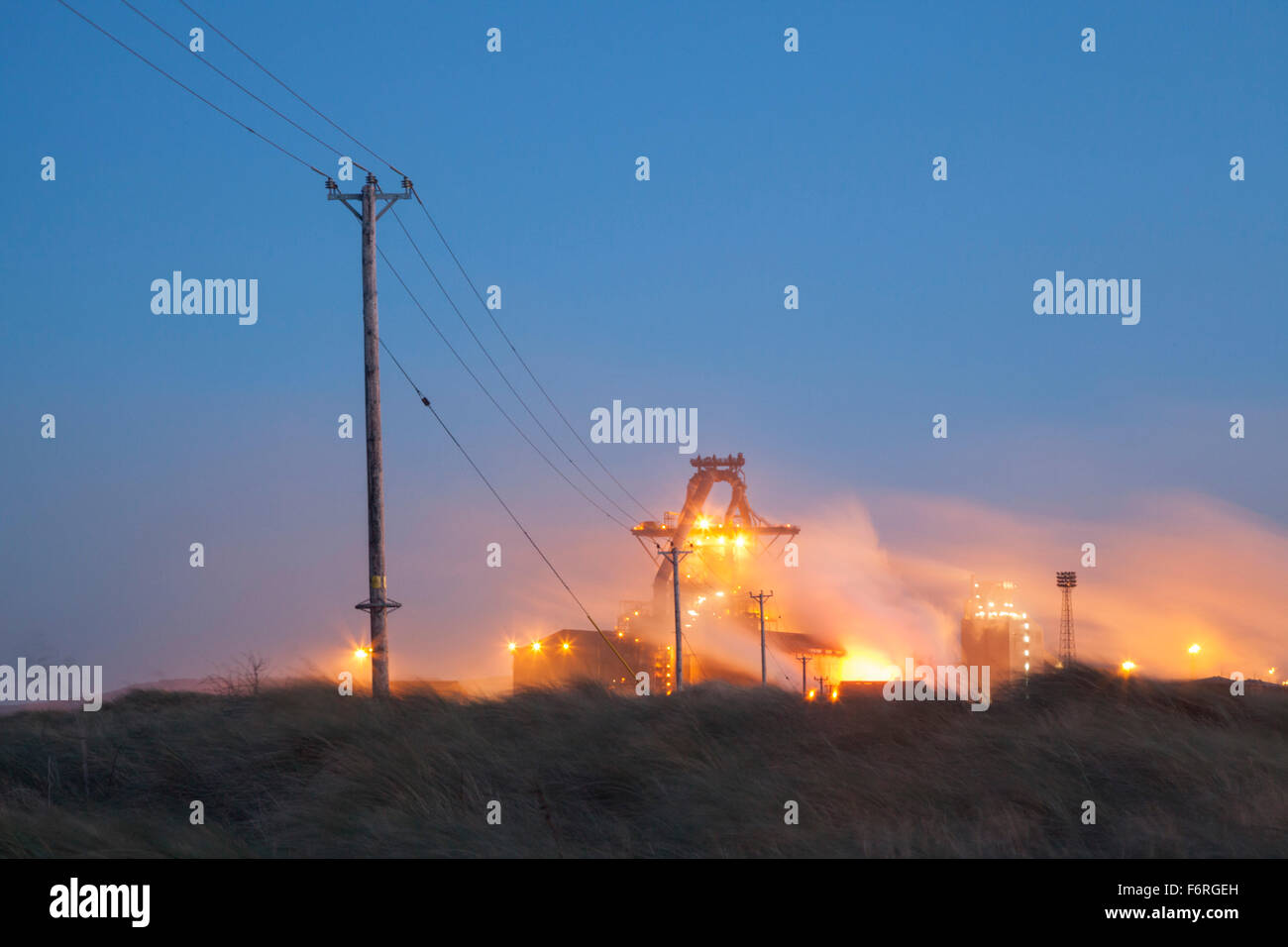 The blast furnace at Redcar steelworks, still operating in early 2015. Stock Photo