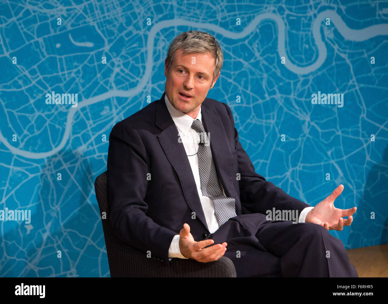 Zac Goldsmith,the conservative mayoral candidate,talks about his plans for London if he were elected mayor Stock Photo