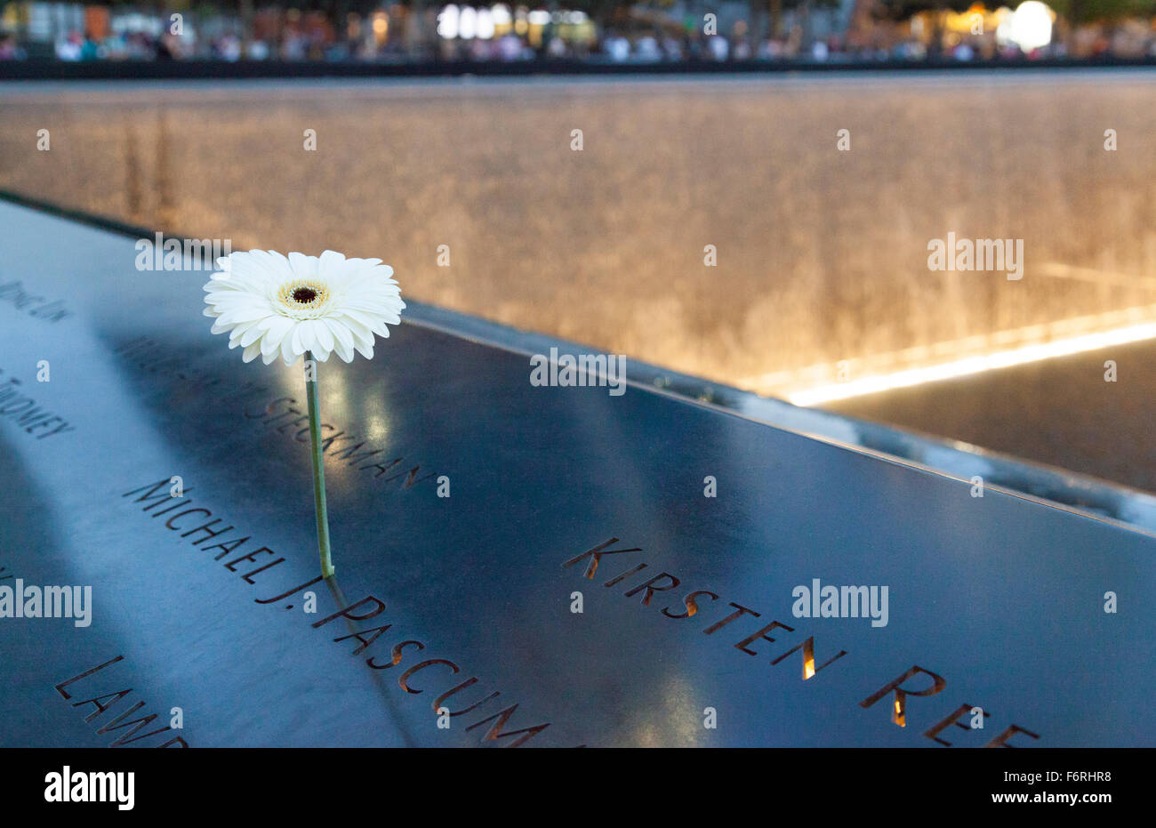 World Trade Center Memorial in financial district of Manhattan New York