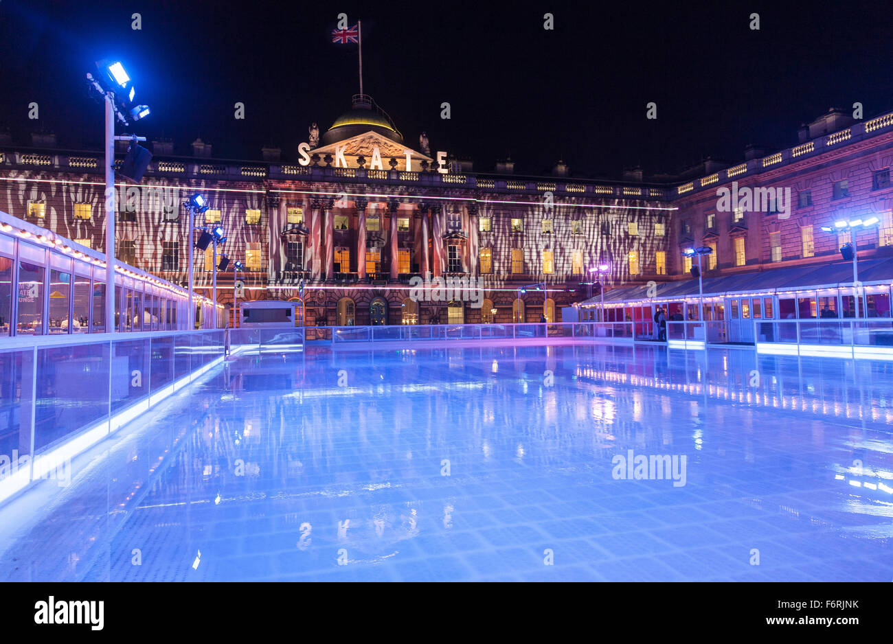 The Ice rink at Somerset House in London Stock Photo