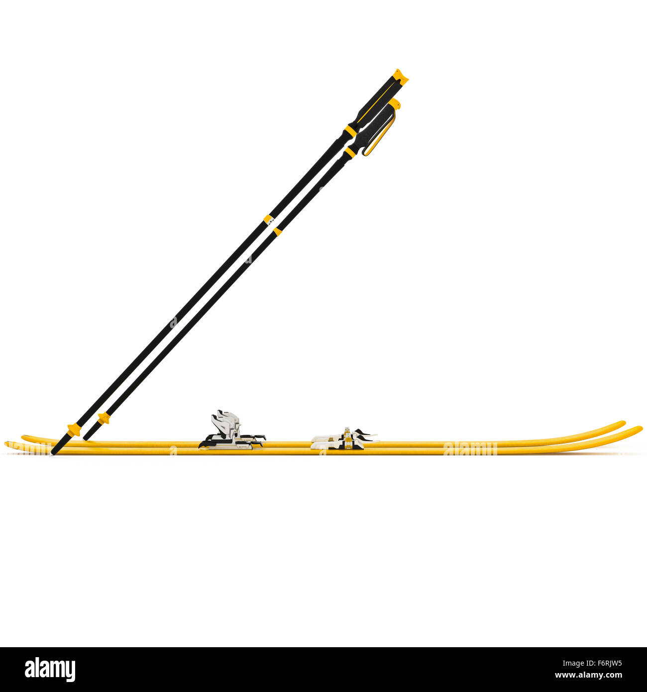 Sports skiing orange ski poles, side view Stock Photo Alamy