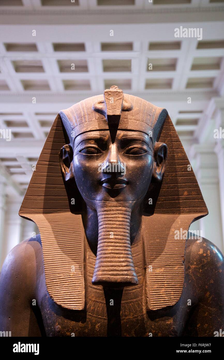 Statue of King Amenhotep III, 1400 BC, British Museum, London, UK Stock Photo