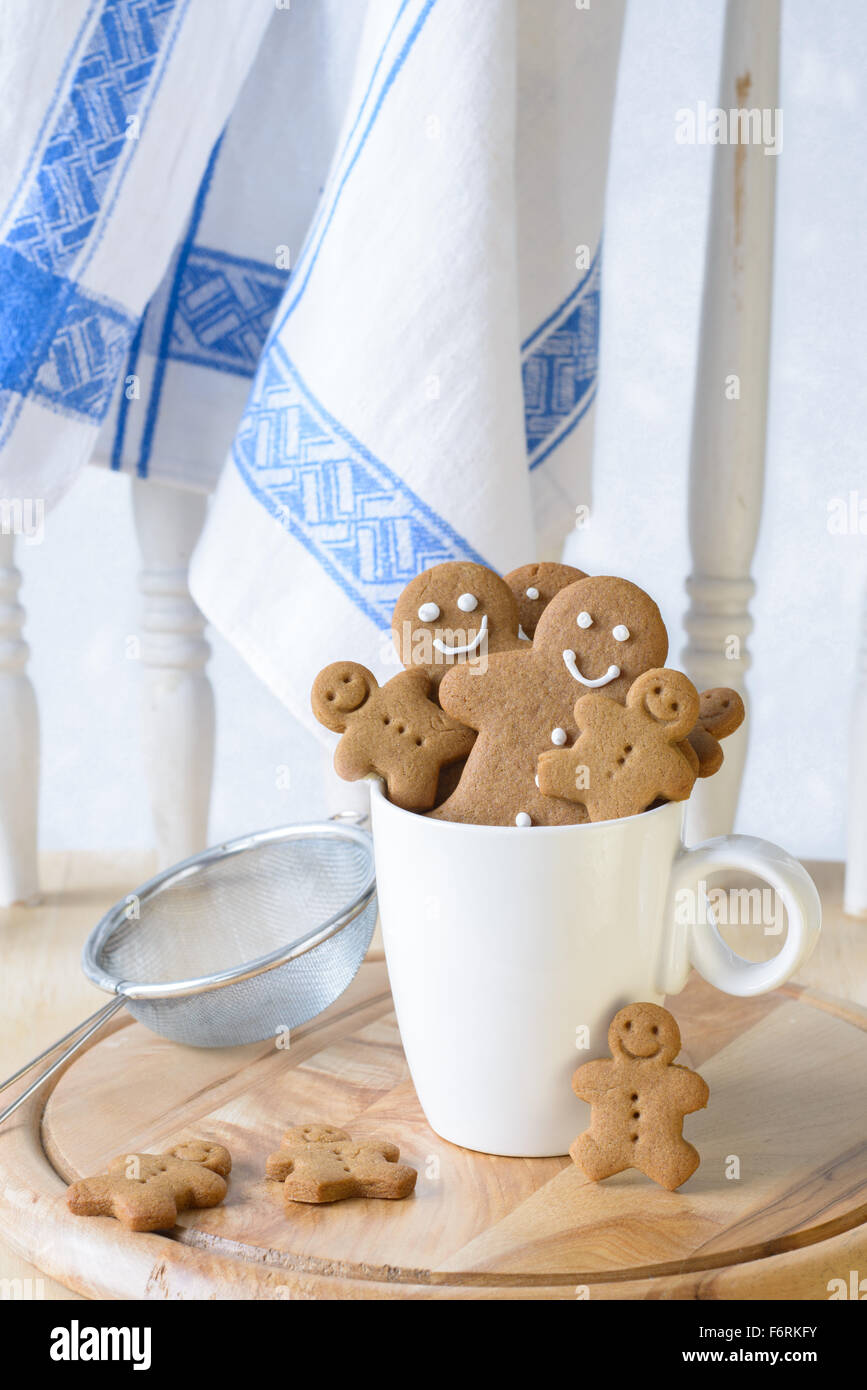 Freshly baked gingerbread biscuits Stock Photo