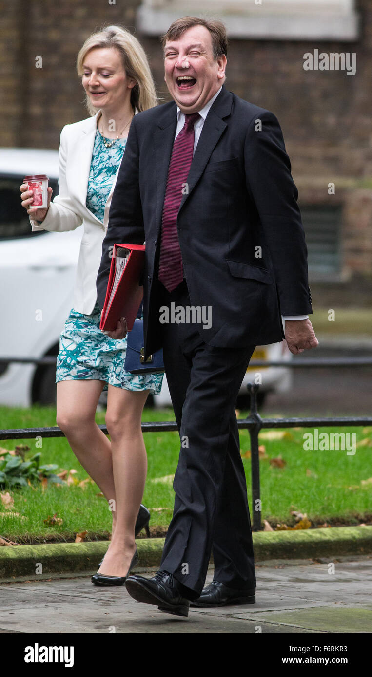 John Whittingdale,secretary of State for Culture,Media and Sport and Liz Truss,secretary for environment,food and rural affairs Stock Photo