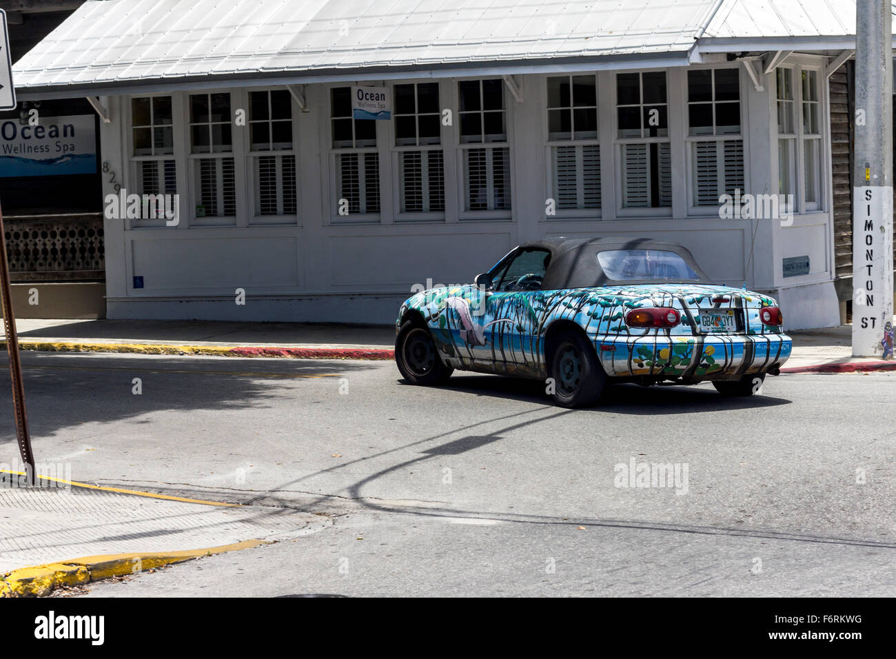 Painted car in Key west Stock Photo Alamy