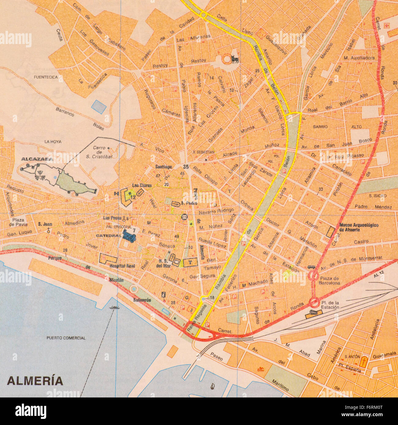 Street map Of The Spanish City Of Almeria Spain Stock Photo Alamy