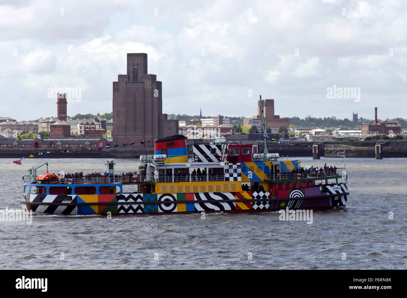 Ferry Liverpool Pattern The Ferry 'Cross the Mersey, painted in bright colours, sailing from ...