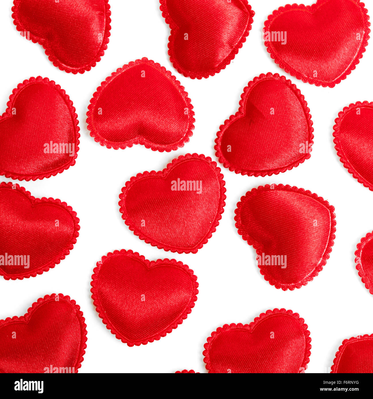 Felt red hearts isolated on a white background Stock Photo - Alamy