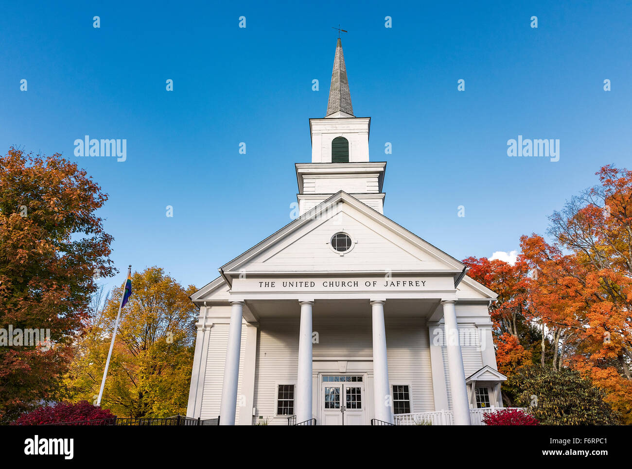 Charming autumn church, Jaffrey, New Hampshire, USA Stock Photo