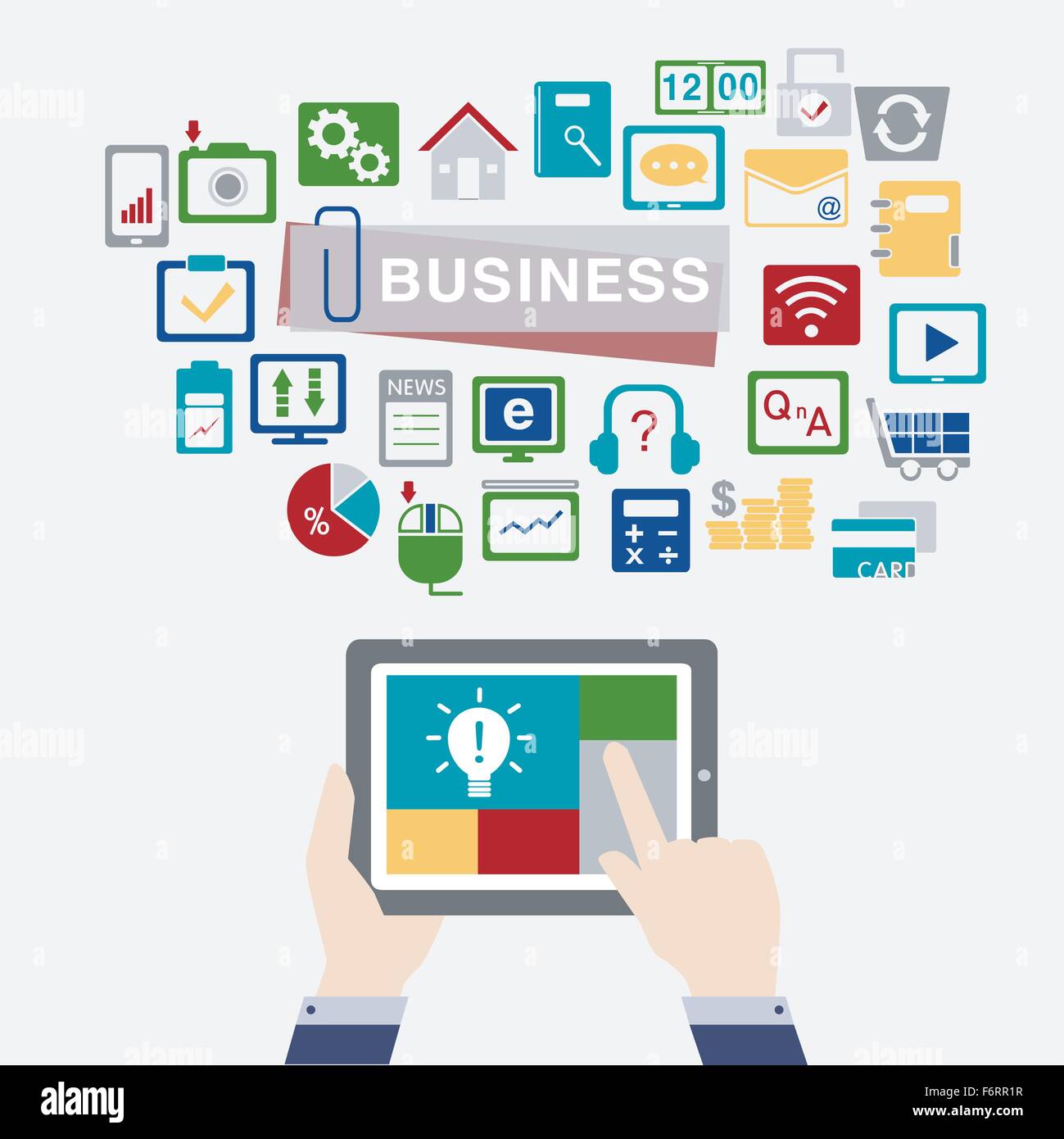 business concept icon background with tablet Stock Vector Image & Art ...