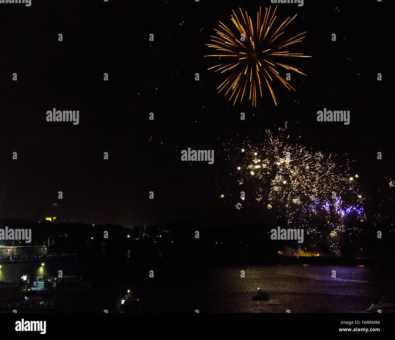 Fireworks in Montreal Stock Photo Alamy