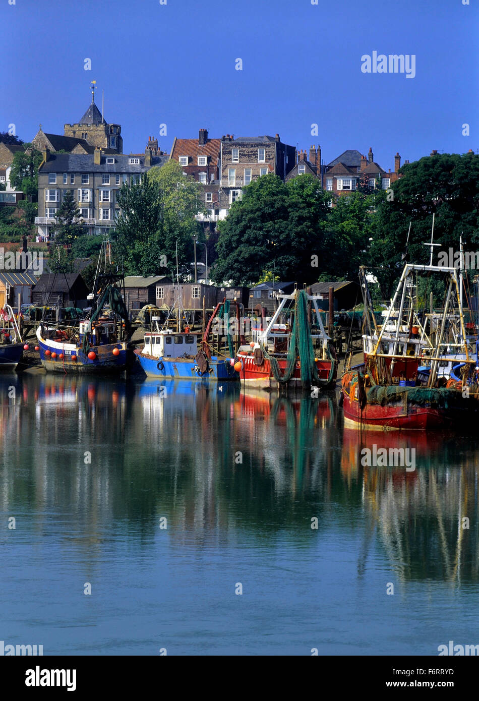 River Rother & Fishing boats at Simmons Quay. Rye, East Sussex . England. UK. Europe Stock Photo