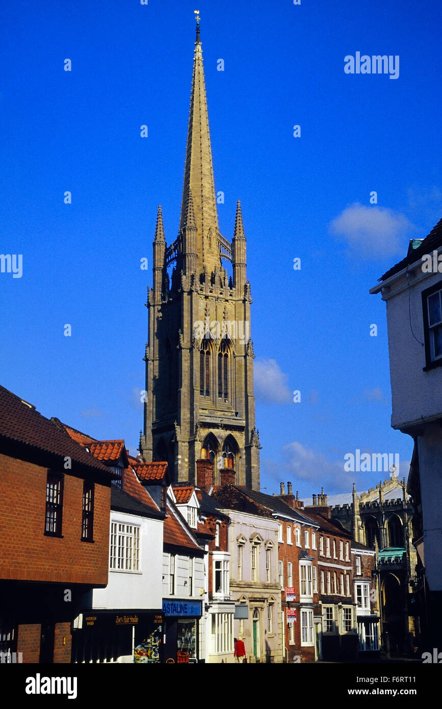 Church of St. James viewed from Upgate. Louth. Lincolnshire. England. UK. Europe Stock Photo