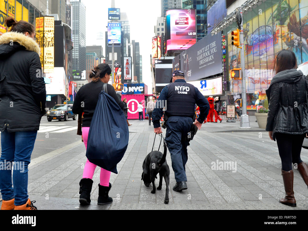 New York, USA. 19th Nov, 2015. A police officer patrols with a police ...