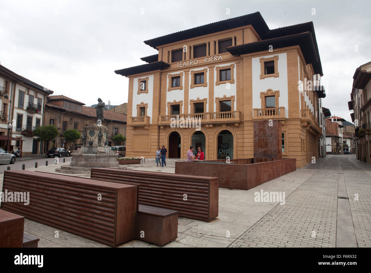 Colonial style houses in Asturias Stock Photo Alamy