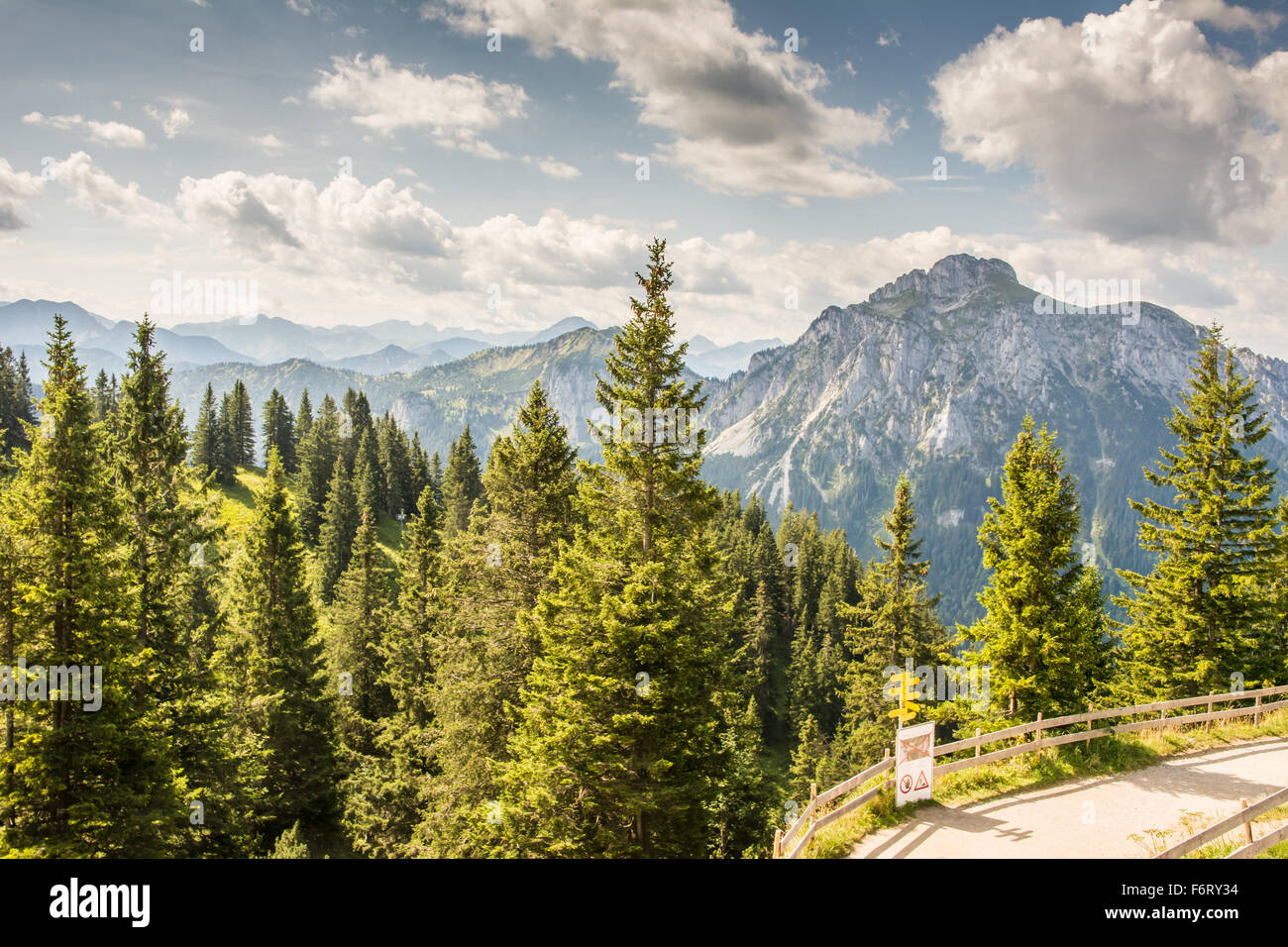 Alpine mountain view from mount Tegelberg (Bavaria, Germany Stock Photo ...