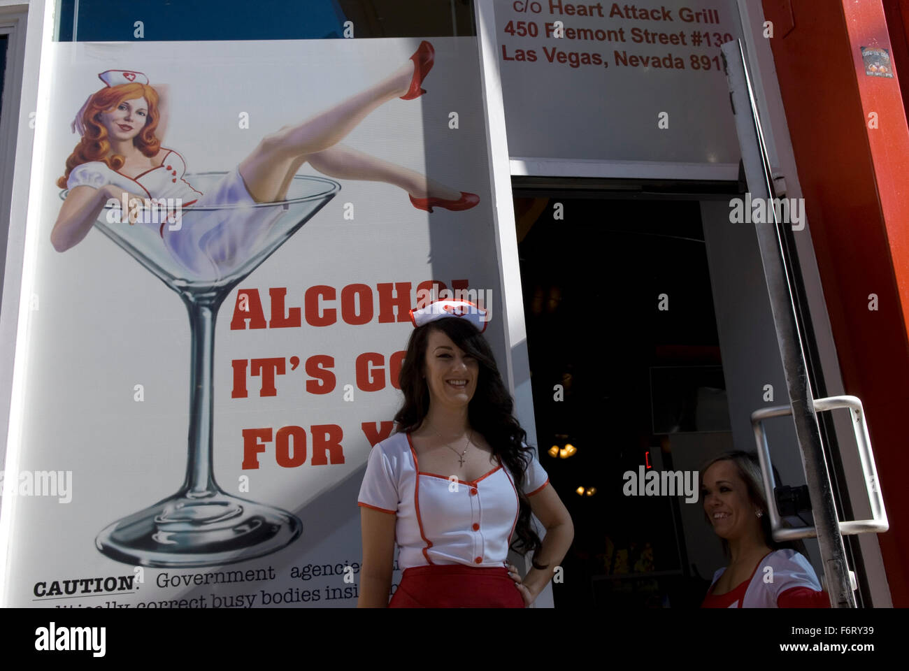 Heart Attack Grill Fremont St. Las Vegas Nevada USA Stock Photo Alamy