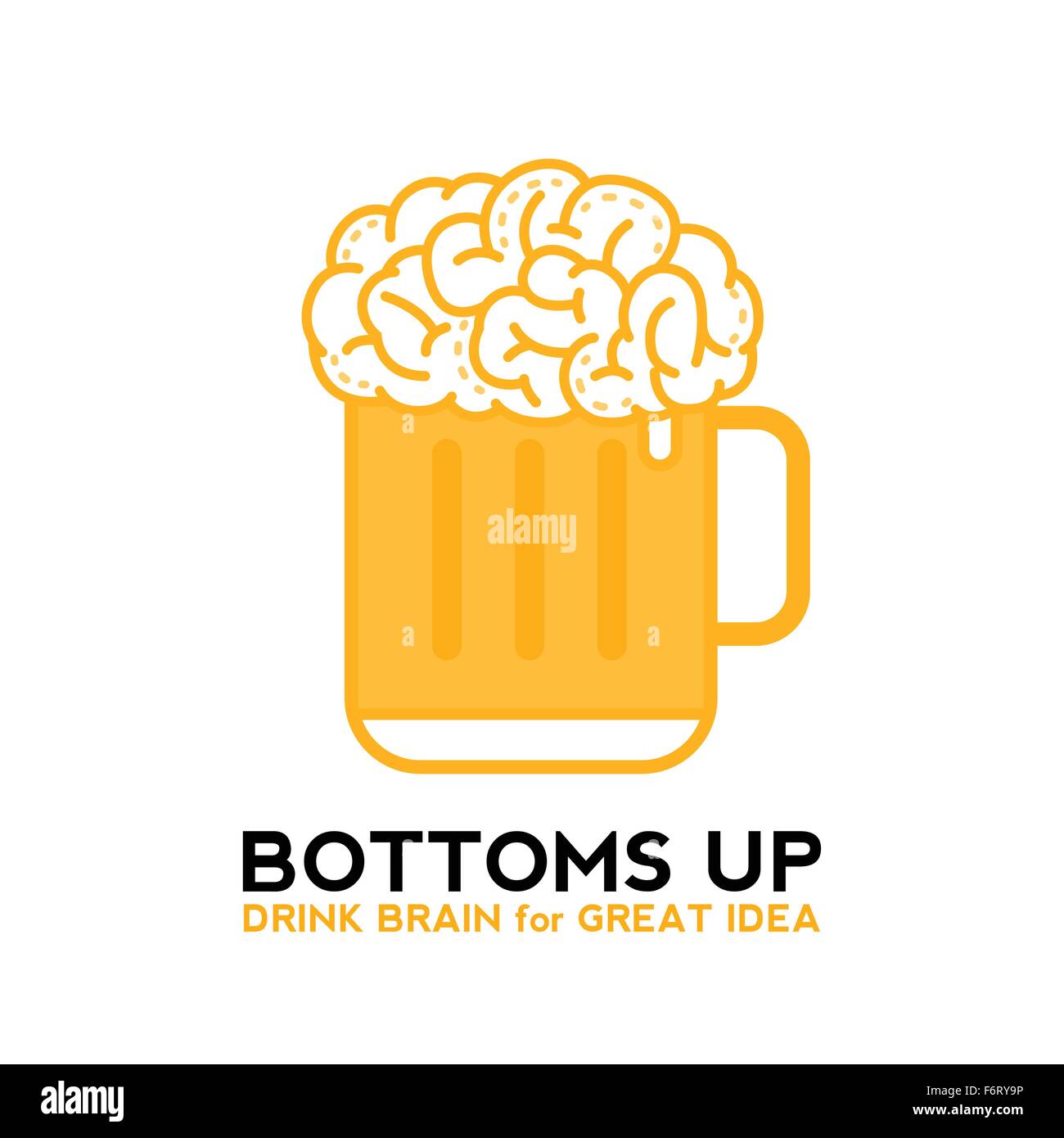 Vector Illustration of A Glass Of Brain Beer. Stock Vector