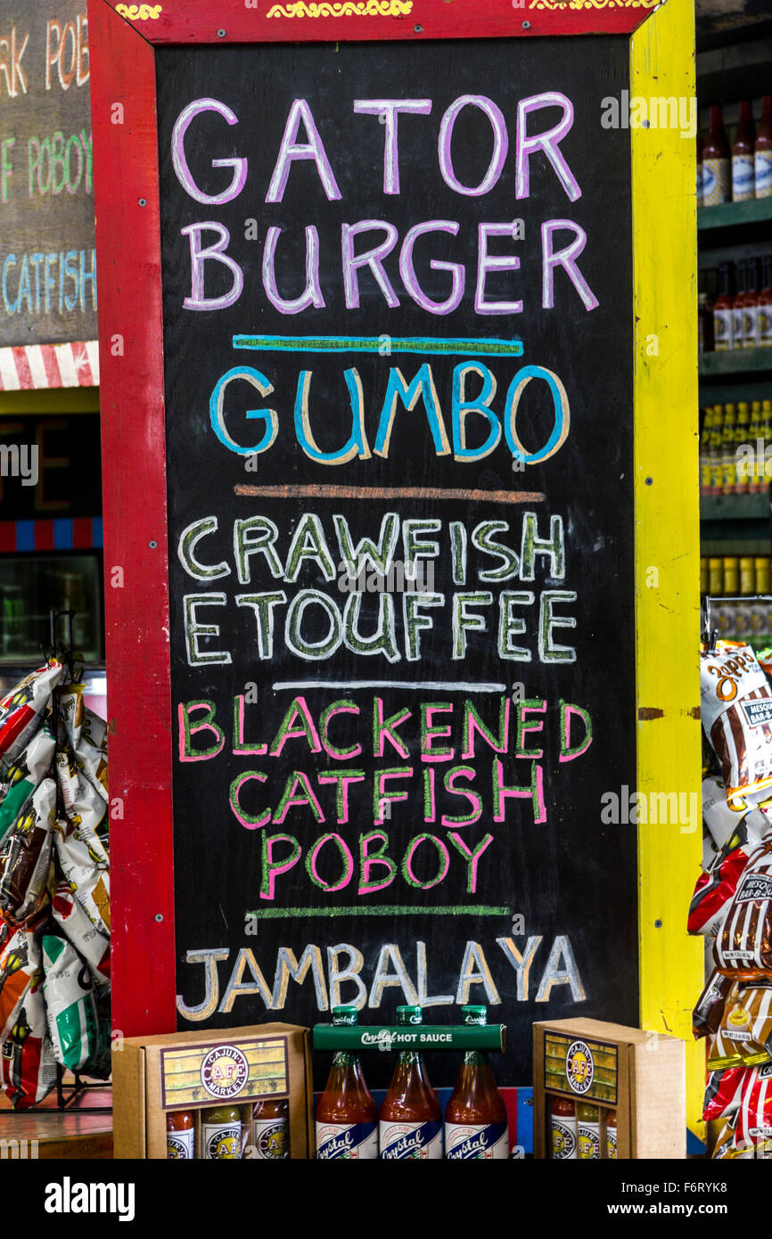 Offers Menu at Market in New Orleans Stock Photo