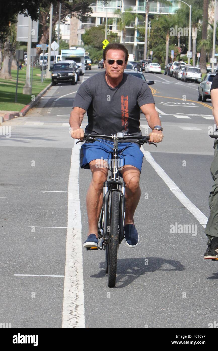 arnold schwarzenegger riding bike