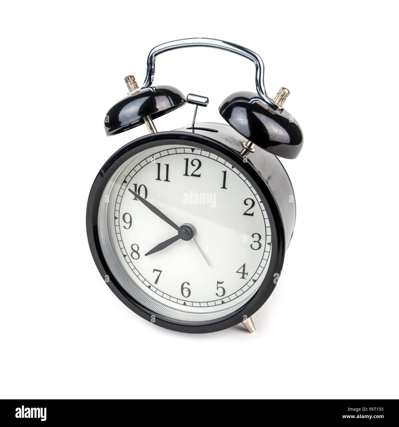alarm clock isolated on white Stock Photo
