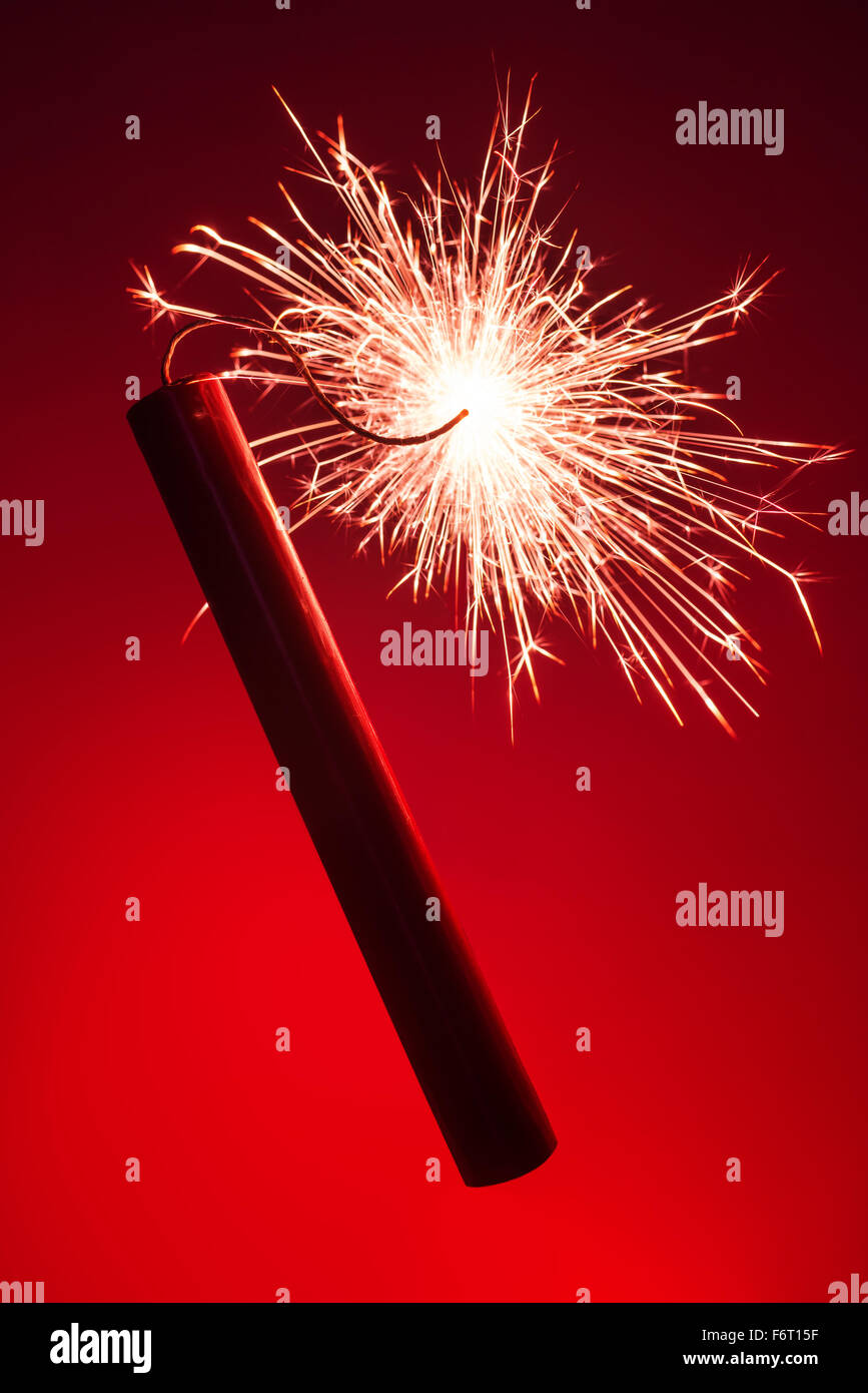 conflagrant dynamite stick close up Stock Photo