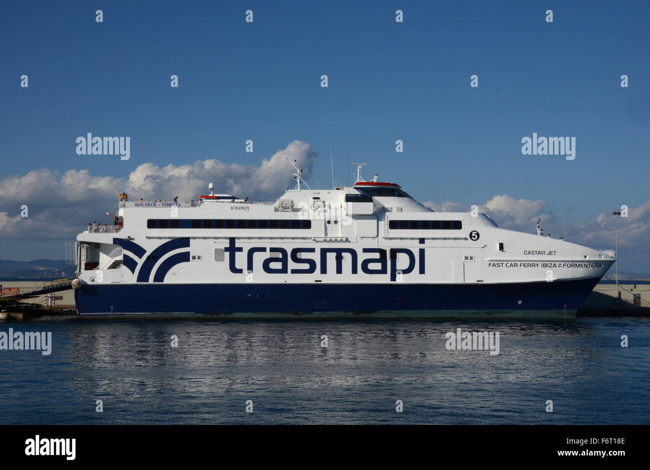 Trasmapi, ferry service between Ibiza and Formentera islands Stock ...
