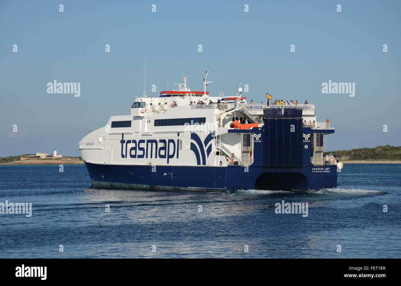 Trasmapi, ferry service between Ibiza and Formentera islands Stock ...