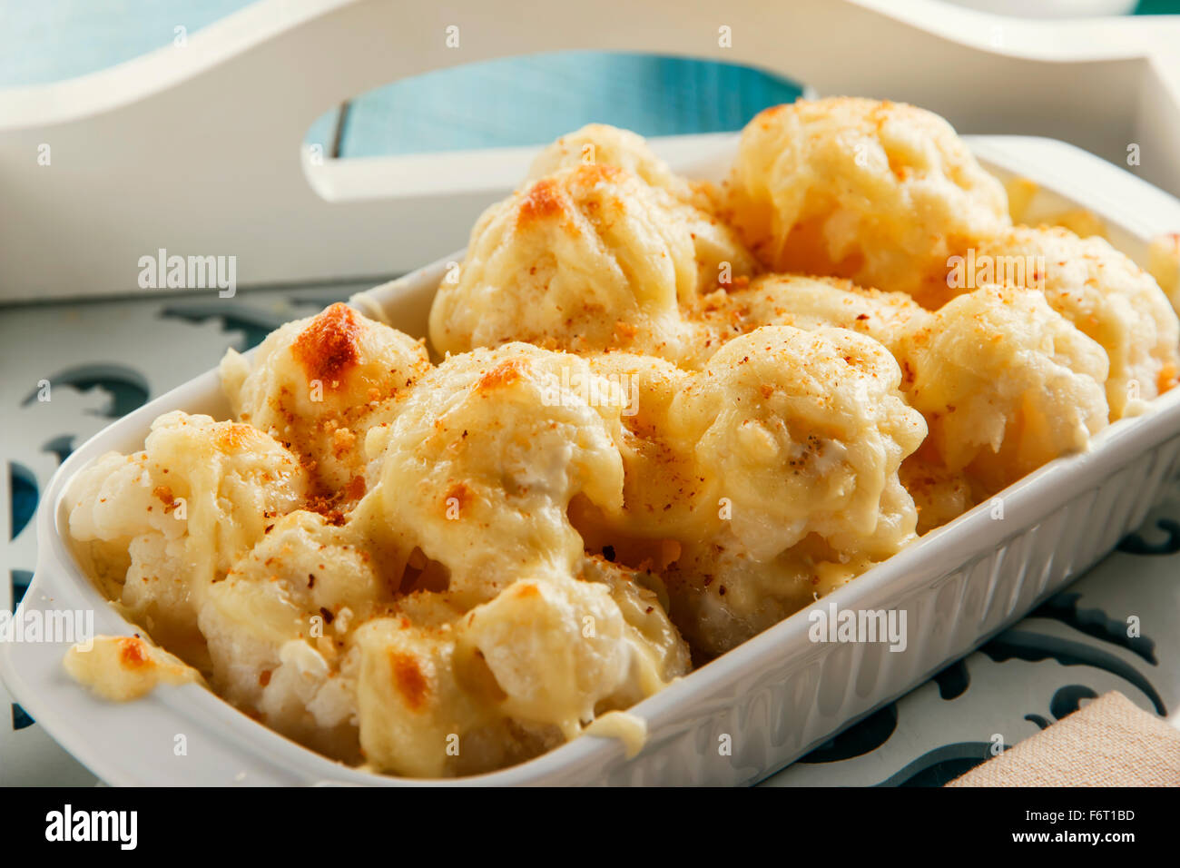 Baked cauliflower with cheese and breadcrumbs Stock Photo Alamy