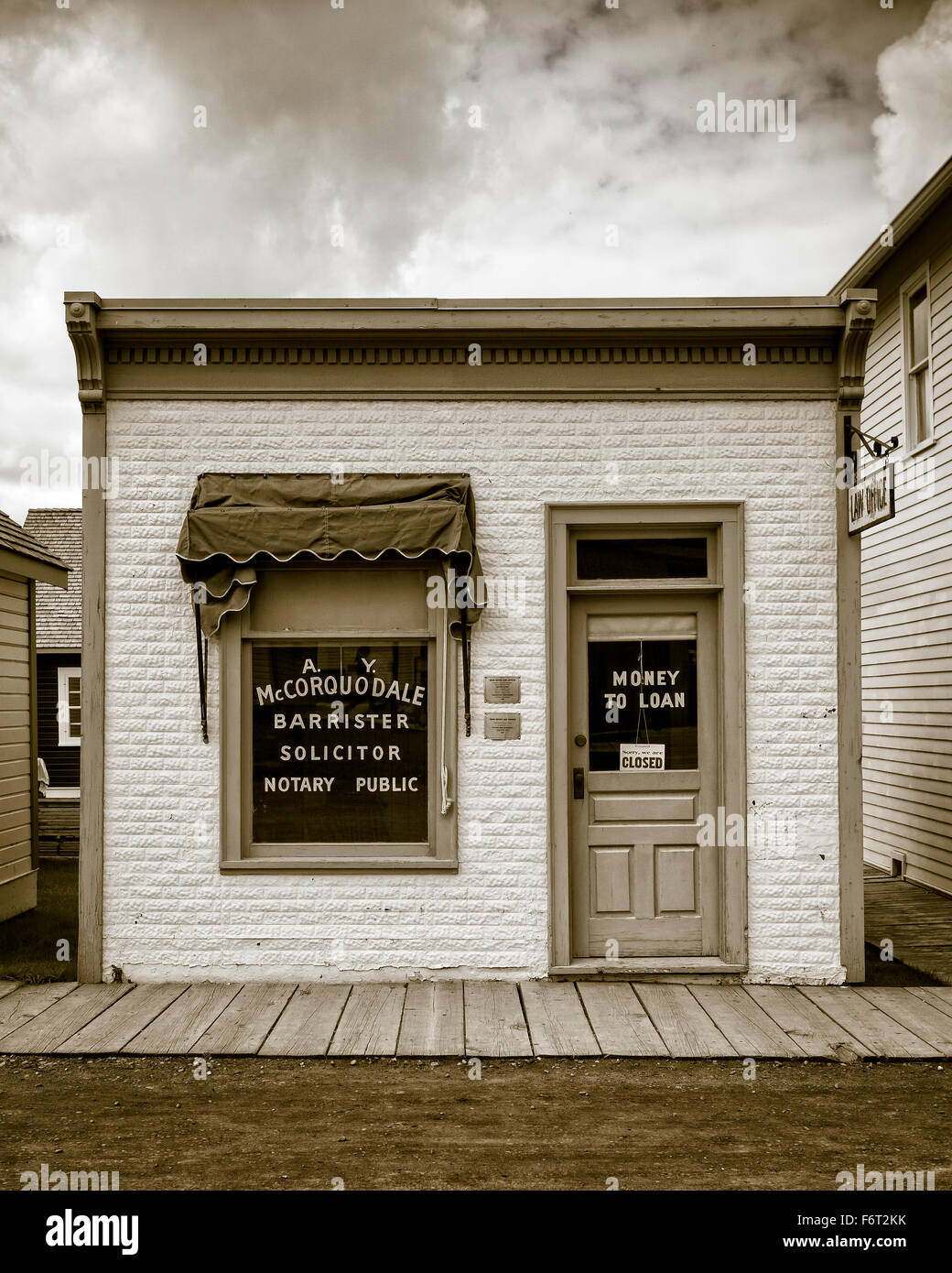 An old western town with a Barrister's office. Stock Photo