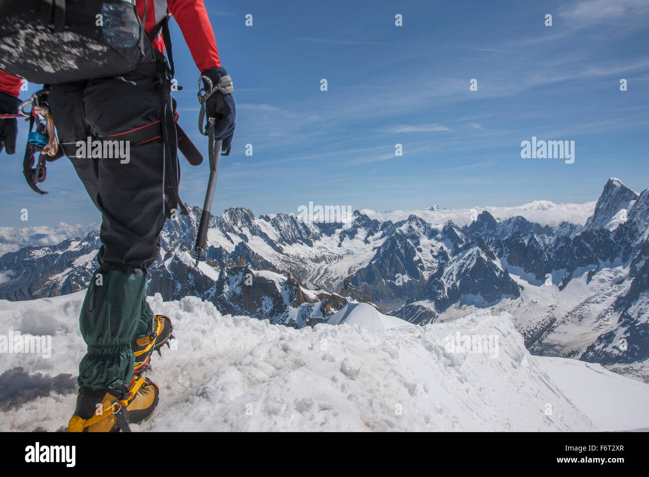 Rear view hiker on mountaintop hi-res stock photography and images - Alamy