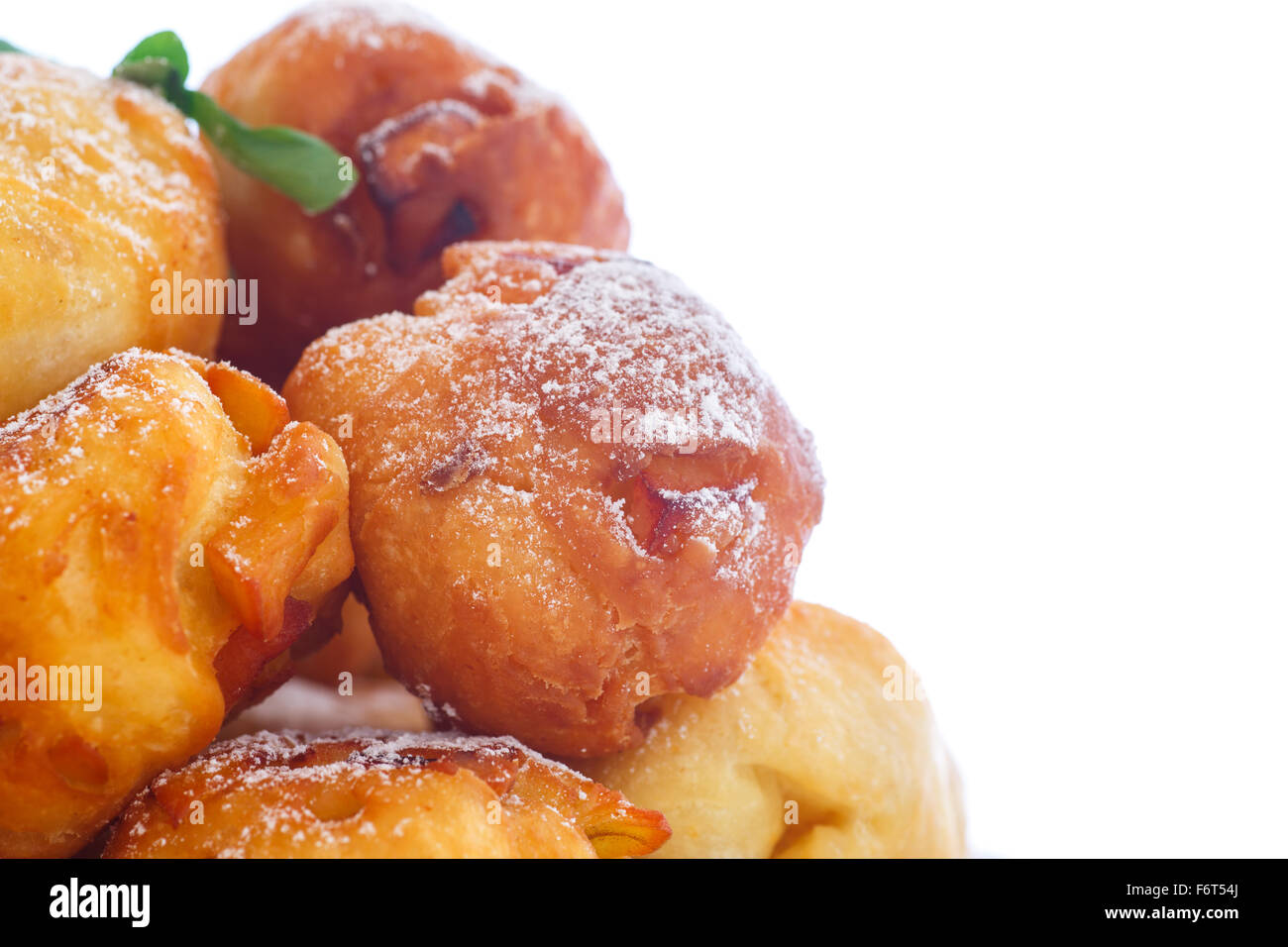 fried cottage cheese balls with slices of quince in Stock Photo