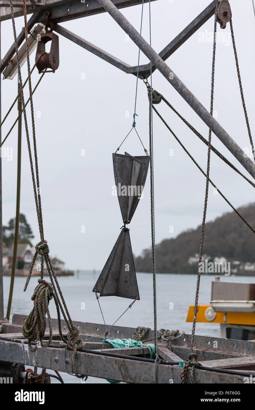 Signal cones on a fishing boat displaying 'I am fishing' to other craft