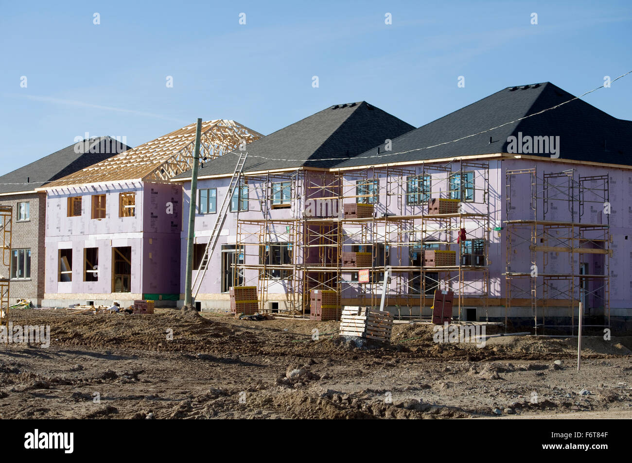 New homes being built in greater Toronto area. Stock Photo