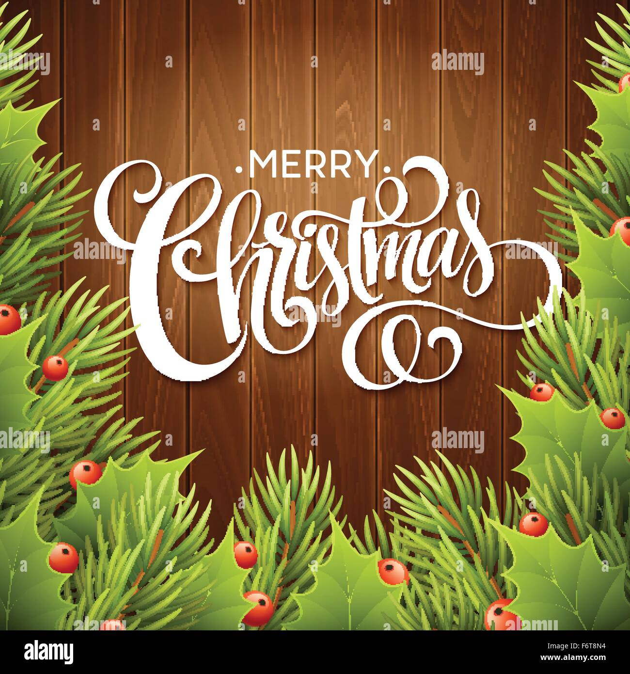 Christmas Tree Branches Border. Vector Illustration Stock Vector Image ...