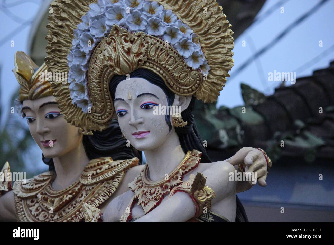 Traditional Balinese human resemble statue, man and woman Stock Photo