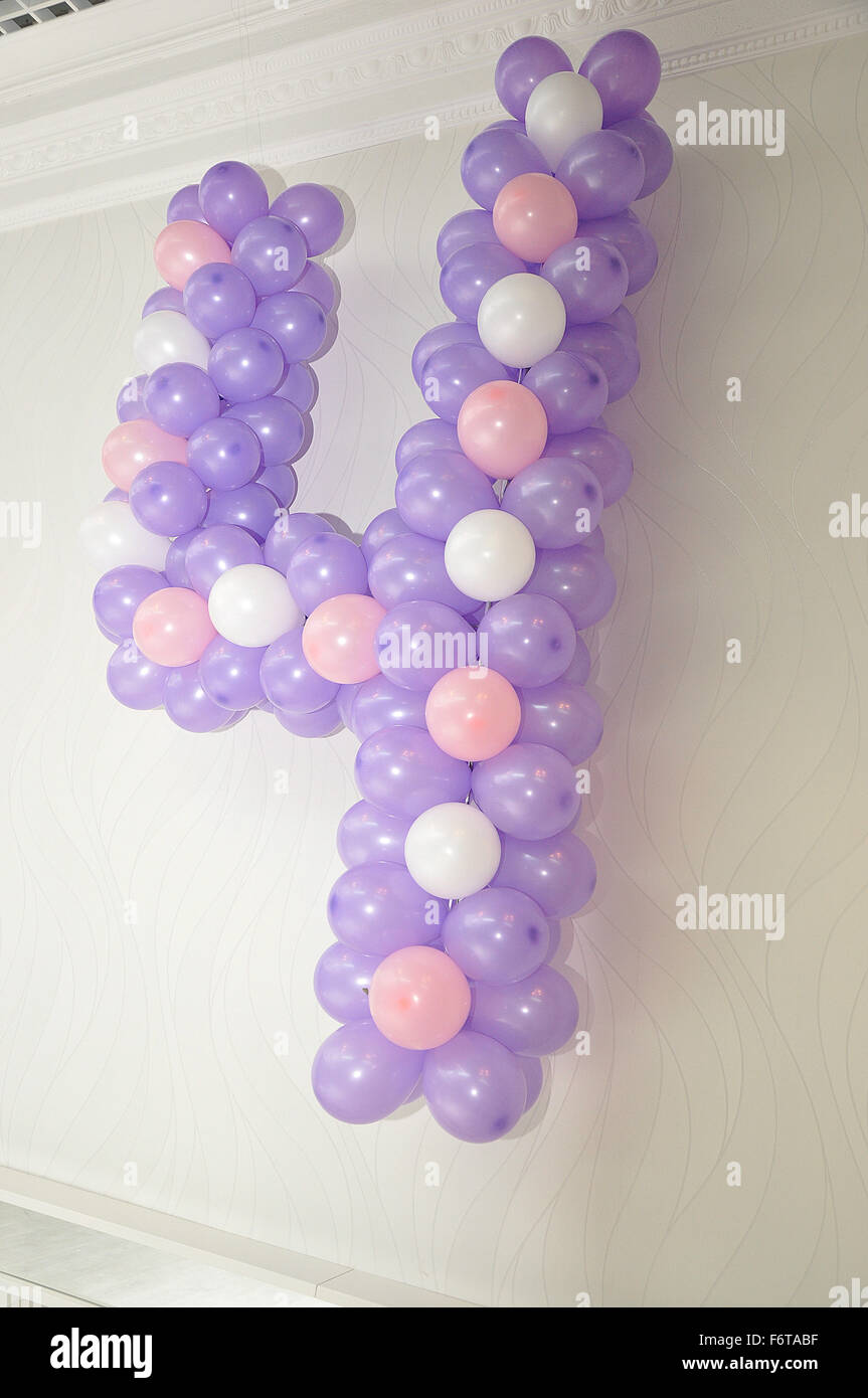Number four balloons decoration Stock Photo