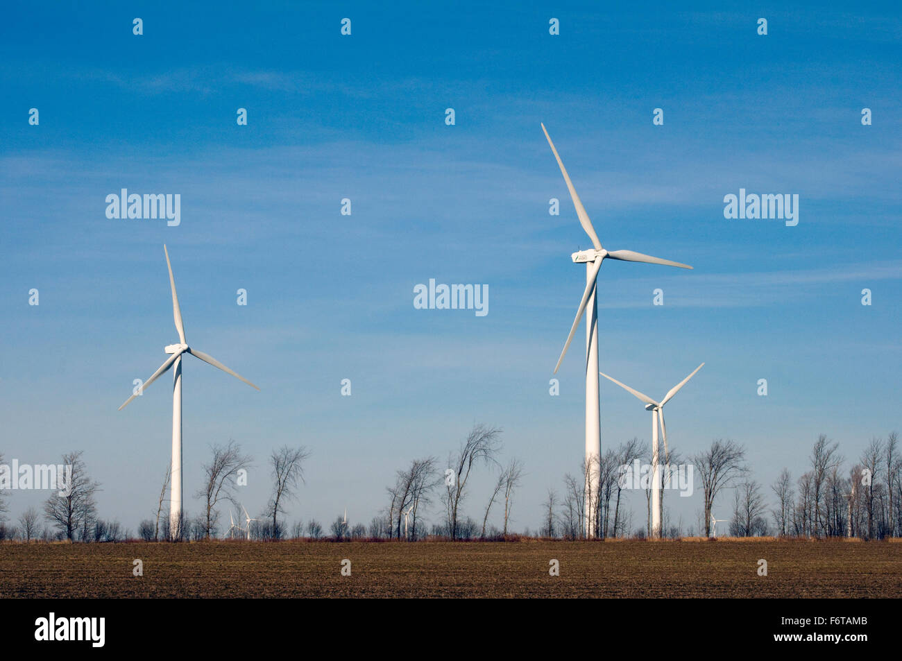 Large wind turbines in Southern Ontario, Canada Stock Photo Alamy