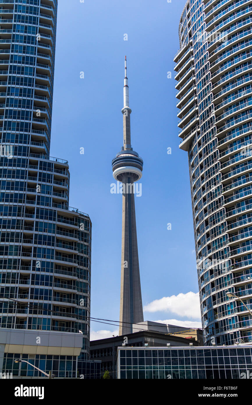View of the CN Tower between other buildings Stock Photo Alamy