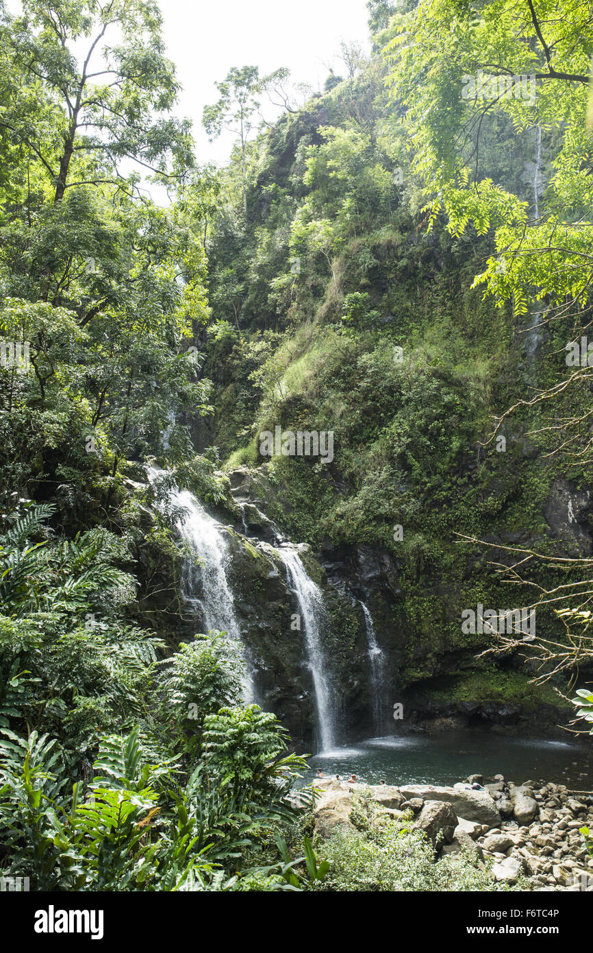 Haiku, Hawaii, USA. 3rd Nov, 2015. Upper Waikani Falls along the Hana