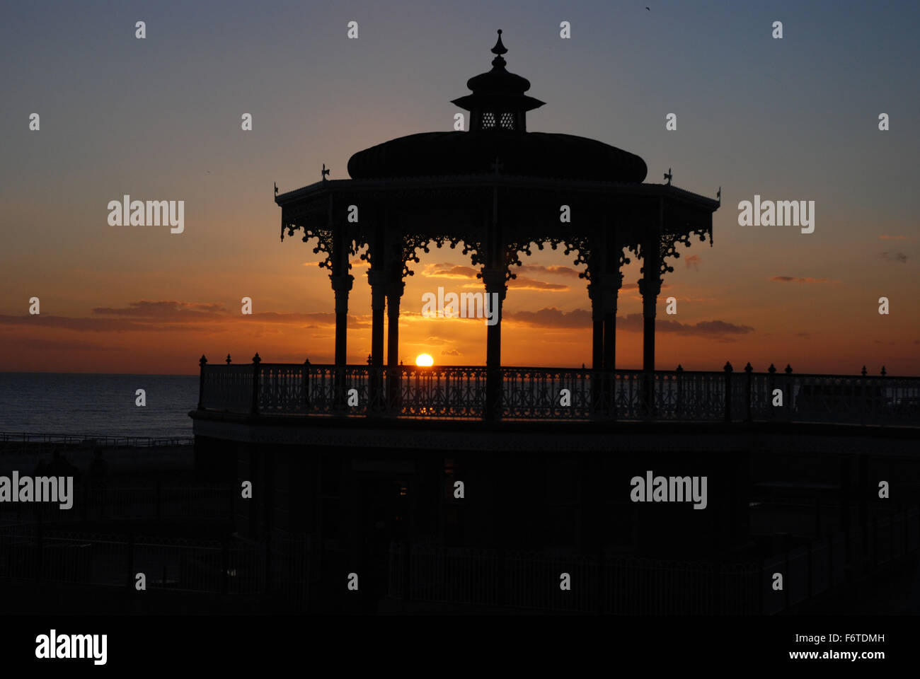 Brighton Bandstand sun set Stock Photo